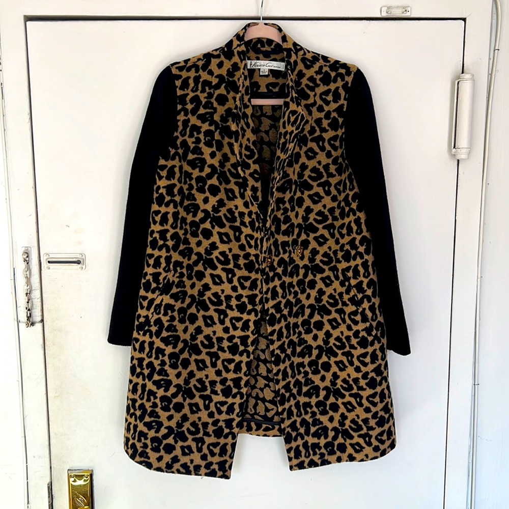 Leopard peacoat Kenneth Cole size S